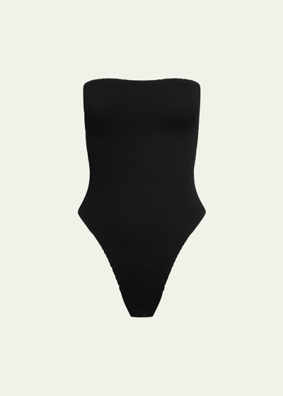 Shop Bond-eye Swim Fane Strapless One-piece Swimsuit In Black Eco