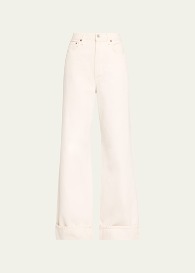 Agolde Dame Wide Leg Jeans In Fortune Cookie