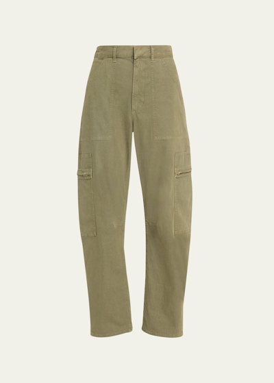 Shop Citizens Of Humanity Marcelle Straight Twill Cargo Pants In Surplus Med Dk