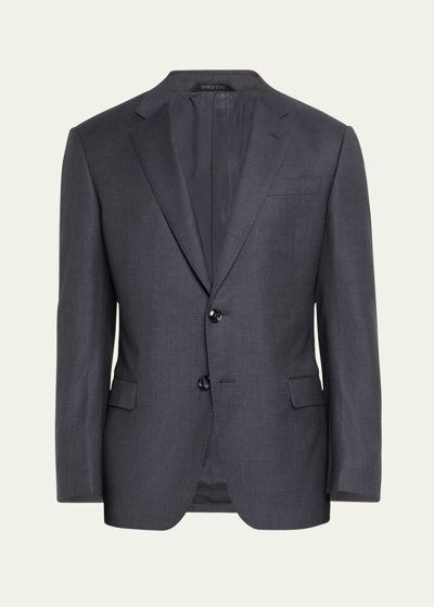 Shop Giorgio Armani Men's Micro-pattern Wool Suit In Multi
