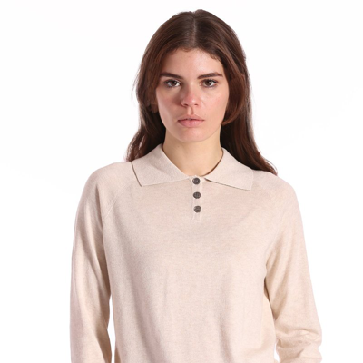 Shop Minnie Rose Supima Cotton Cashmere Long Sleeve Polo Henley In Brown