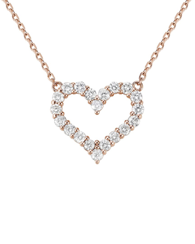 Shop Forever Creations Signature Forever Creations 14k Rose Gold 1.00 Ct. Tw. Diamond Heart Necklace