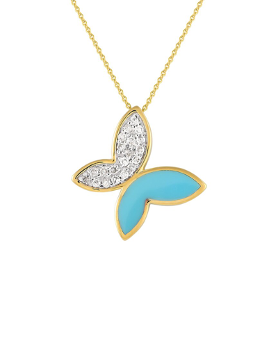 Shop Diamond Select Cuts 14k 0.15 Ct. Tw. Diamond Butterfly Necklace