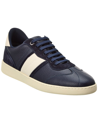 Shop Ferragamo Leather Sneaker In Blue
