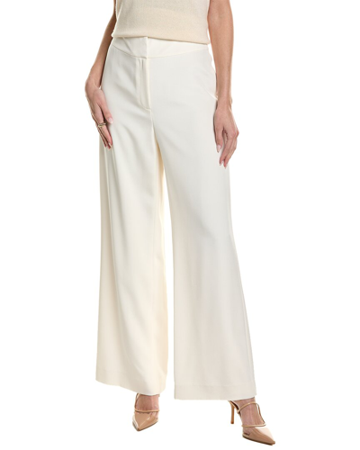 Shop Lafayette 148 New York High-rise Dalton Silk-blend Pant In White
