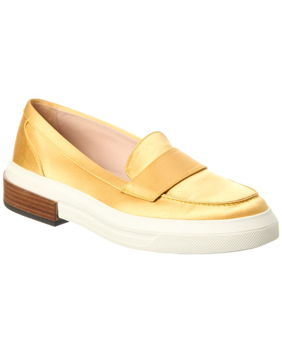 Shop Tod's Satin Loafer In Yellow