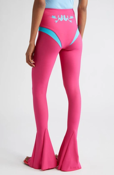 Marshall Columbia X Disney 'the Little Mermaid' High Waist Flare Leg Pants In Fuschia