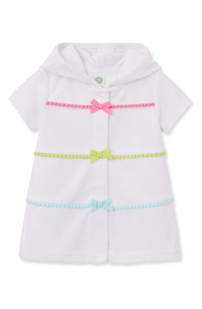 Shop Little Me Hooded Cover-up Dress In White