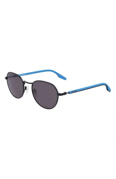 Converse North End 51mm Round Sunglasses In Satin Black