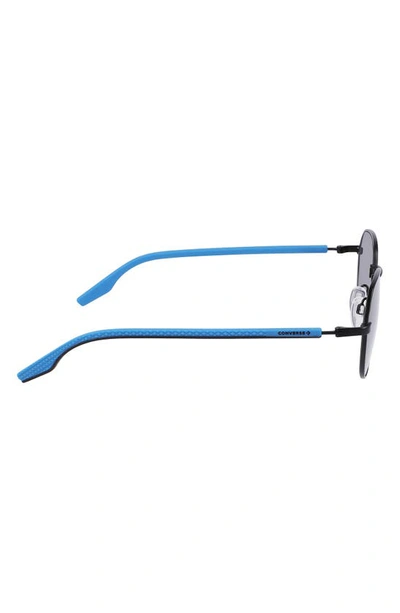 Converse North End 51mm Round Sunglasses In Satin Black