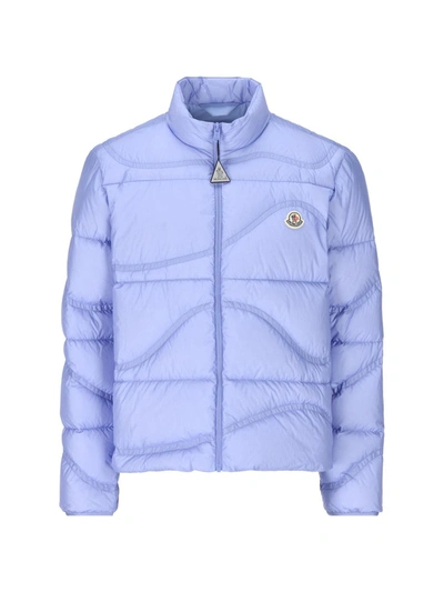 Shop Moncler Jackets In Pastel Blue