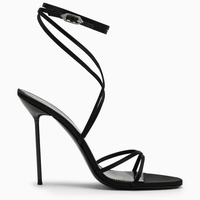 Shop Paris Texas Liz Sandal With Satin Laces In Black