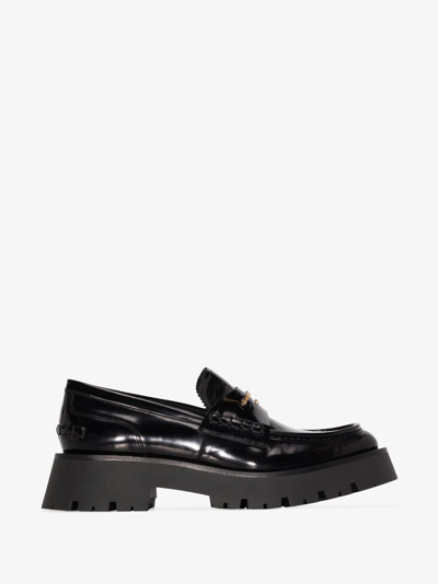 Shop Alexander Wang Carter Lug-sole Box Loafers In Black