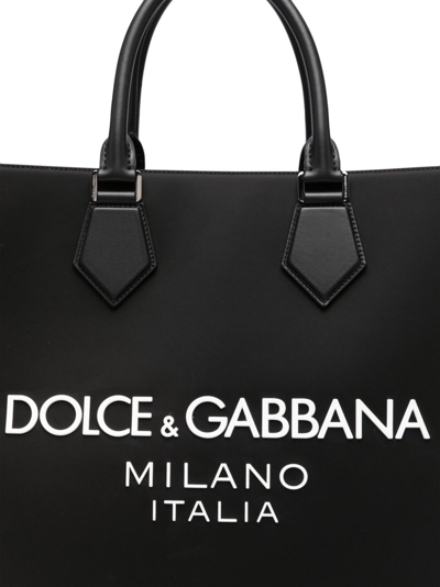 Shop Dolce & Gabbana Nylon Large Tote Bag In Black