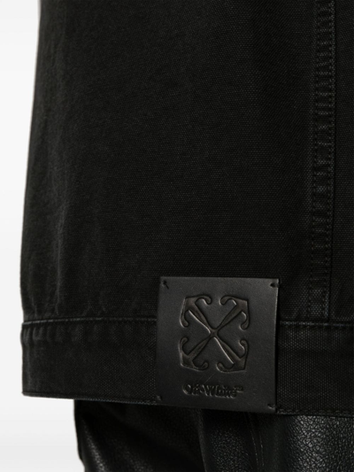 Shop Off-white Cotton Varsity Jacket In Black