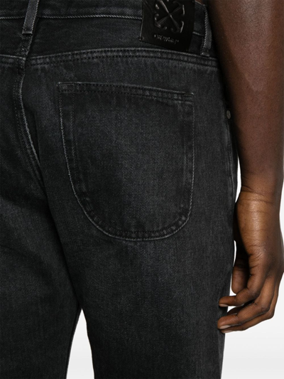 Shop Off-white Tapered Denim Jeans In Black