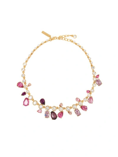 Shop Oscar De La Renta Asymmetrical Cactus Necklace In Pink Multi