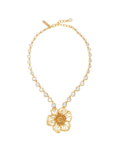 Shop Oscar De La Renta Large Poppy Pendant Necklace In Gold
