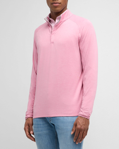 Shop Peter Millar Men's Stealth Performance Quarter-zip Sweater In Spring Bloom