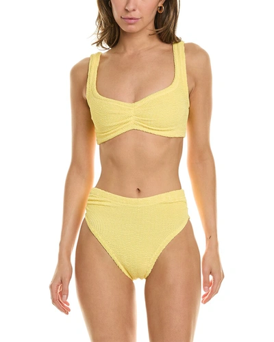 Shop Hunza G Taylor 2pc Bikini Set In Yellow