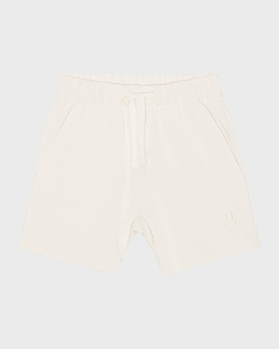 Shop Molo Boy's Simms Cotton Shorts In Sea Shell