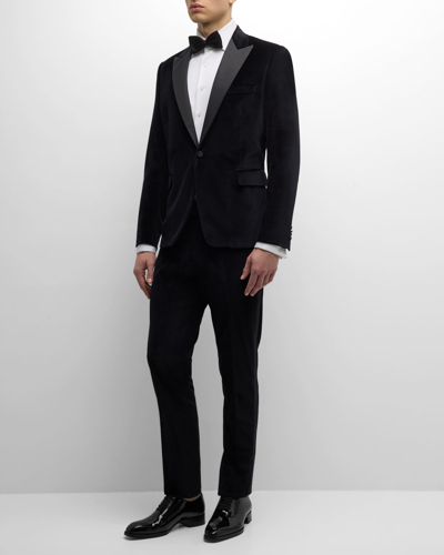 Shop Paul Smith Men's Velvet Tuxedo Suit In Black