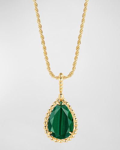 Shop Boucheron Serpent Boheme Medium Malachite Necklace In Yellow Gold