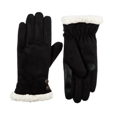 Shop Isotoner Women's Recycled Microsuede Gloves In Black