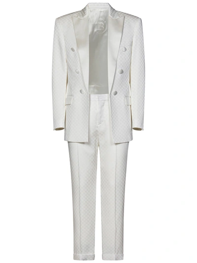 Shop Balmain Paris Suit In Bianco