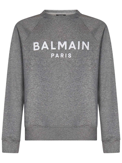 Shop Balmain Paris Sweatshirt In Grigio