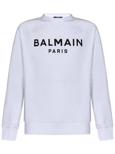 Shop Balmain Paris Sweatshirt In Bianco
