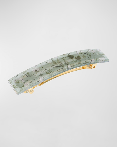 Shop France Luxe Classic Rectangle Barrette In Victoria Sage