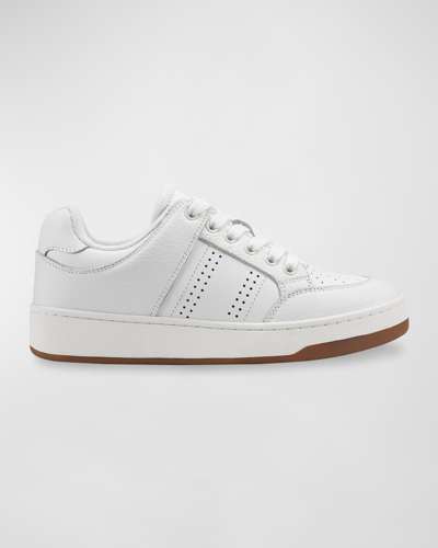 Shop Marc Fisher Ltd Flynnt Bicolor Leather Low-top Sneakers In Ivory