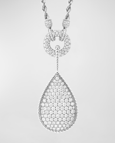 Shop Boucheron 18k White Gold Sautoir Serpent Boheme Diamond Pendant Necklace In 10 White Gold