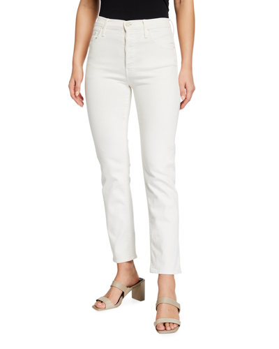 Shop Mother The Tomcat Ankle Jeans In Cream Puffs