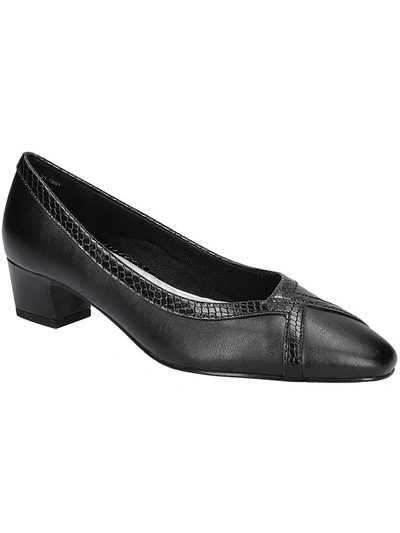 EASY STREET MYRTLE WOMENS FAUX LEATHER EMBOSSED PUMPS 