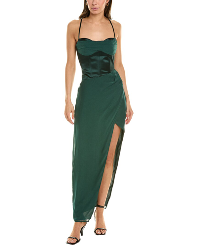 Shop Nicholas Solara Silk-blend Gown In Green