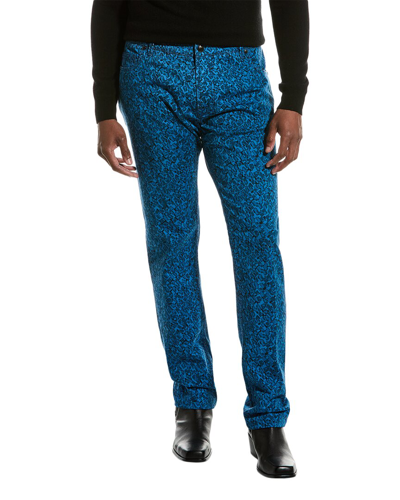 Shop Tod's Printed 5-pocket Pant In Blue