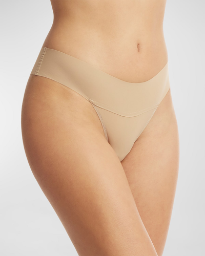 Shop Hanky Panky Breathe Natural-rise Thongs 3-pack In Taupe/taupe/taupe