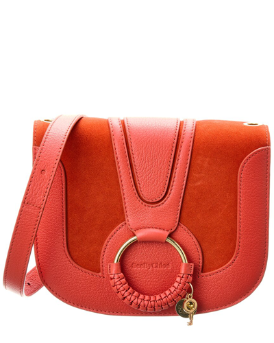 Shop See By Chloé Hana Small Leather Crossbody In Orange