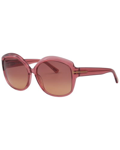 Shop Tom Ford Women's Chiara 60mm Sunglasses In Pink