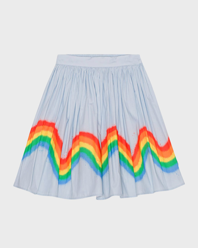 Shop Molo Girl's Bonnie Rainbow Printed Skirt In Bifrost