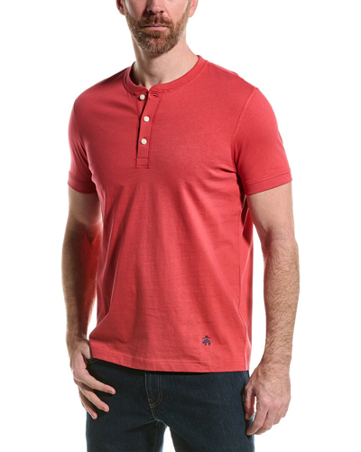 Shop Brooks Brothers Henley T-shirt In Red