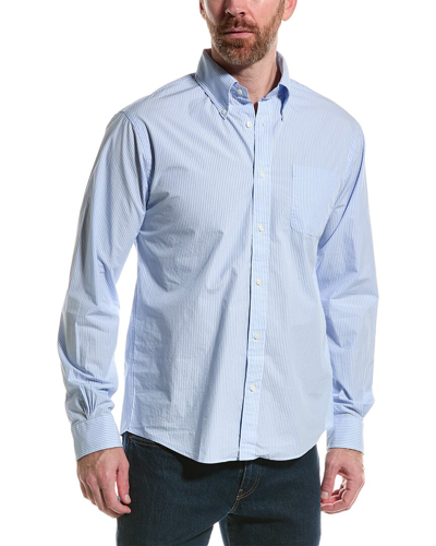 Shop Brooks Brothers Stripe Woven Shirt In Blue