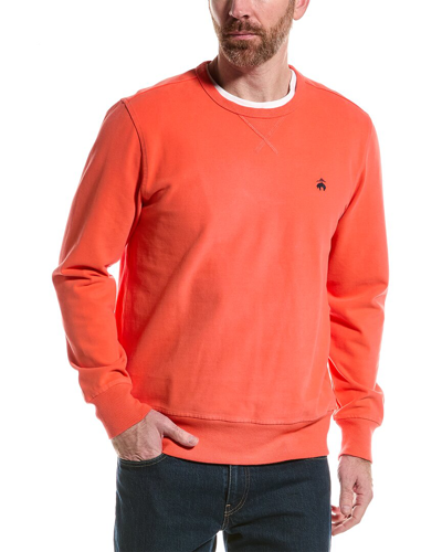 Shop Brooks Brothers Sueded Jersey Sweatshirt In Orange