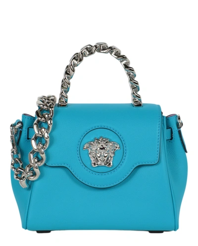 Shop Versace La Medusa Small Handbag In Blue