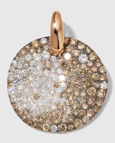 Shop Pomellato Sabbia Two-tone Diamond Pendant In 18k Rose Gold In 15 Rose Gold