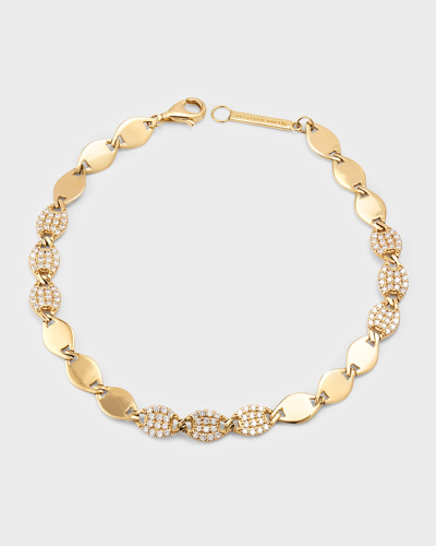 Shop Lana 14k Gold Alternating Diamond Link Bracelet In Yellow