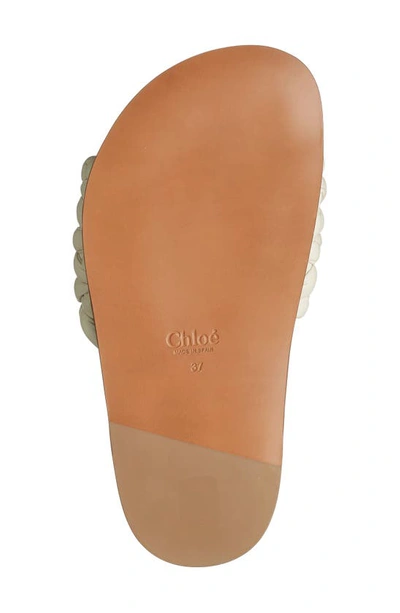 Shop Chloé Kacey Braided Leather Slide Sandal In Eggshell
