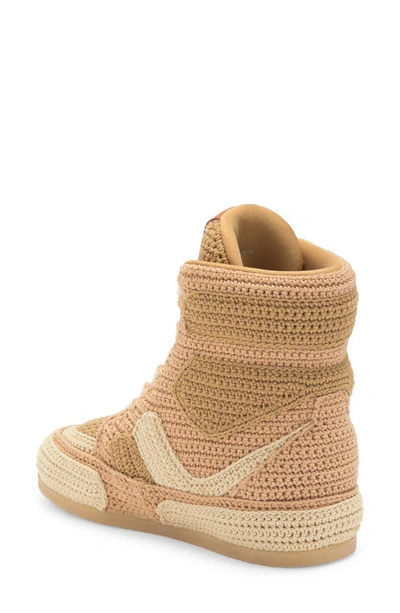 Shop Chloé Myha Crochet Sneaker In Quiet Brown